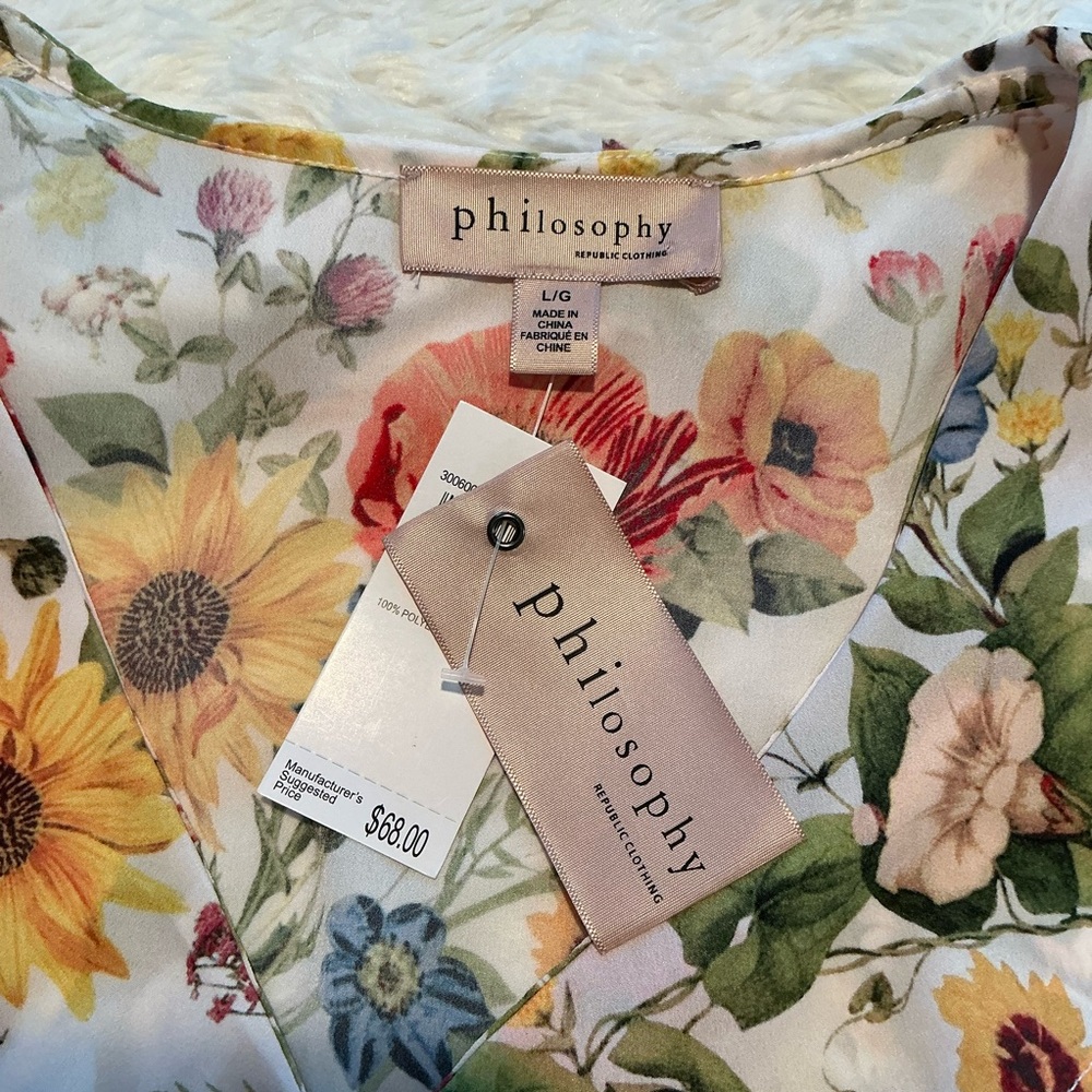 Philosophy | Floral Blouse size L NWT - Picture 7 of 12